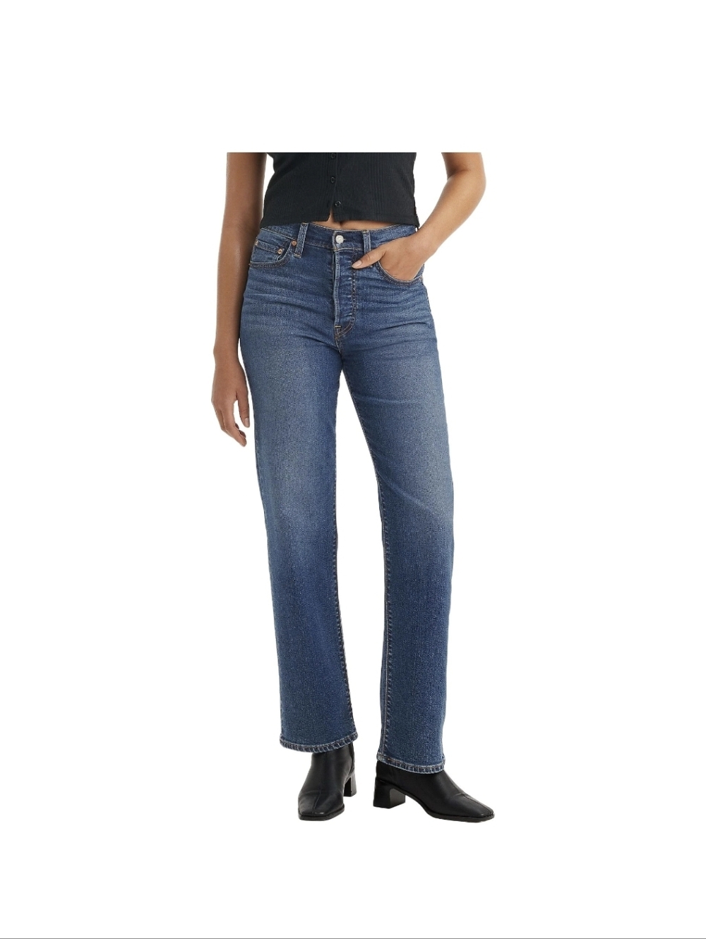 Levis Ribcage Straight Leg Jeans - Blue Sz.28
